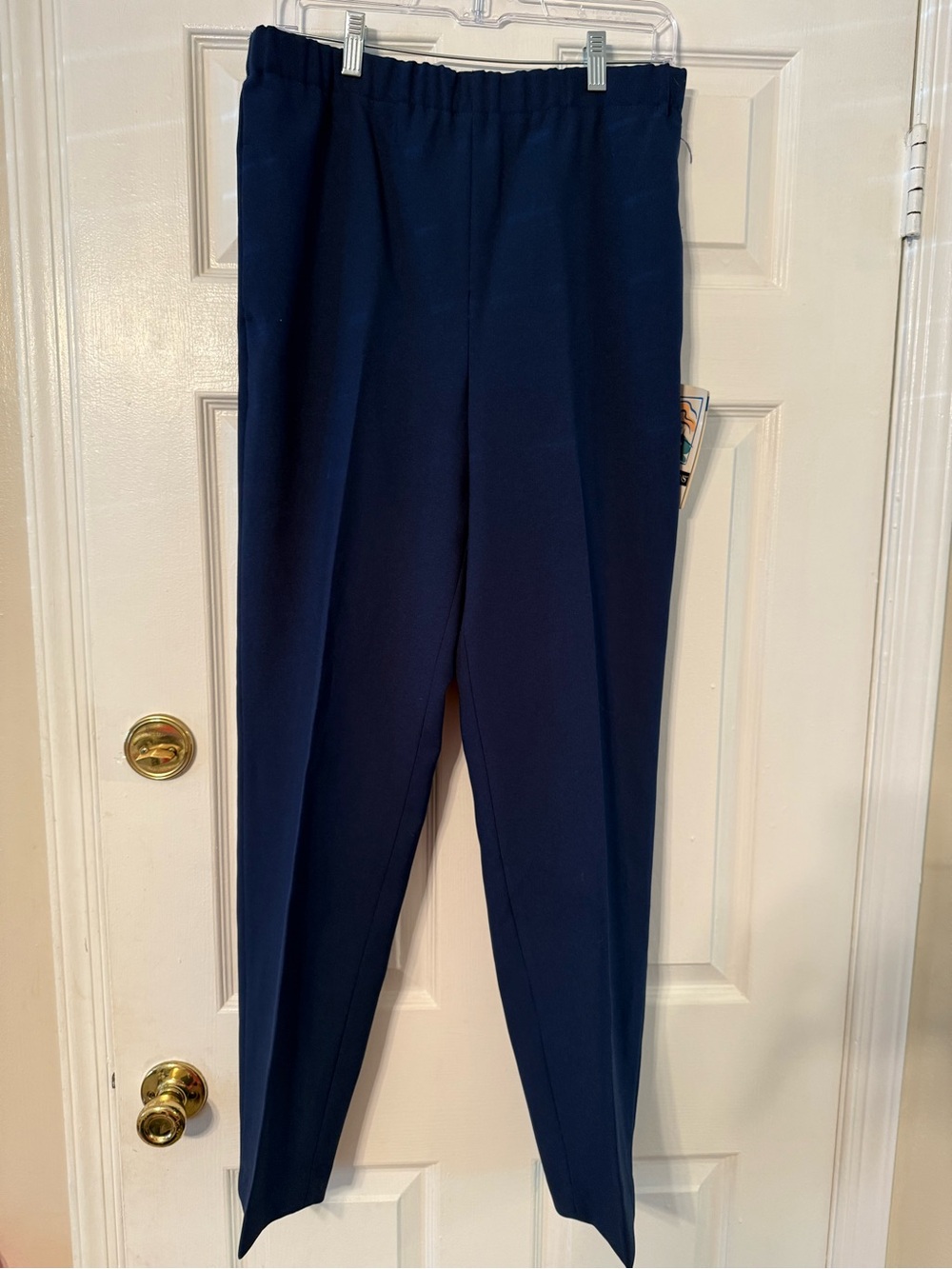 Reflections Vintage Navy Elastic-Waist Straight Leg Pants -